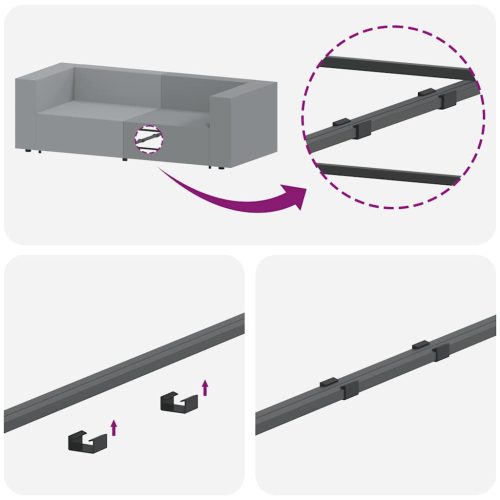  fekete moduláris kanapé lábzsámoly modul 100x100x48 cm
