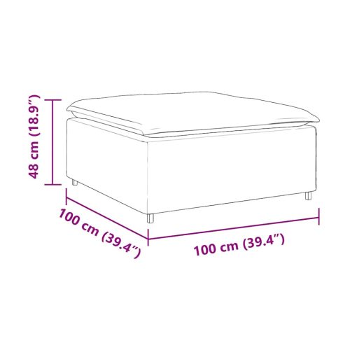  fekete moduláris kanapé lábzsámoly modul 100x100x48 cm