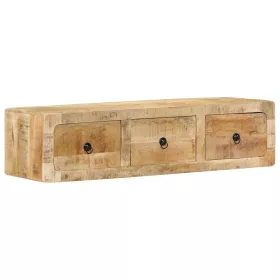    tömör nyers mangófa falra szerelhető TV-szekrény 100x32x25 cm