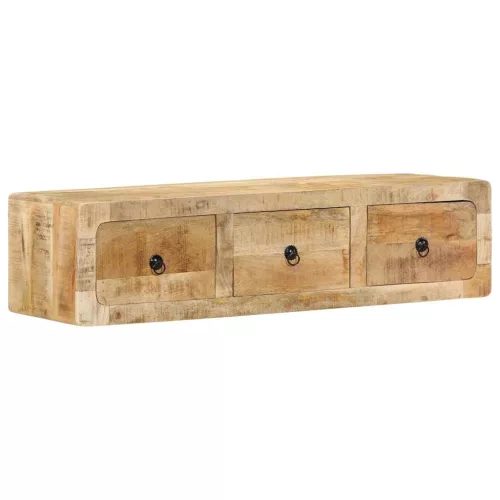 tömör nyers mangófa falra szerelhető TV-szekrény 100x32x25 cm
