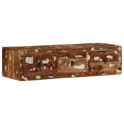  tömör újrahasznosított falra szerelhető TV-szekrény 100x32x25cm