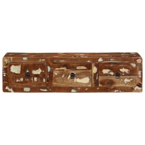  tömör újrahasznosított falra szerelhető TV-szekrény 100x32x25cm