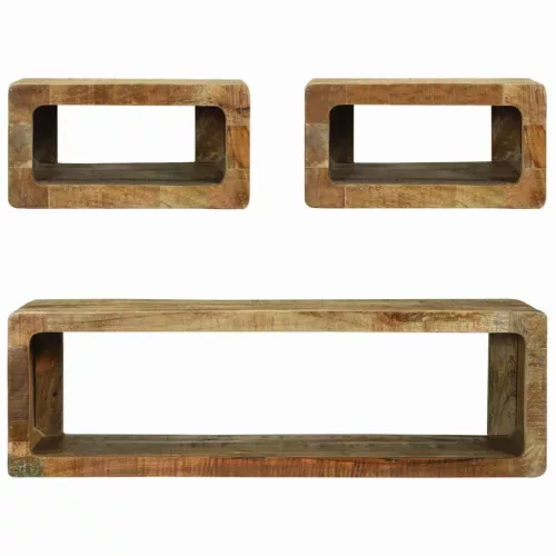  3 darabos TV szekrény szett tömör durva mangóból