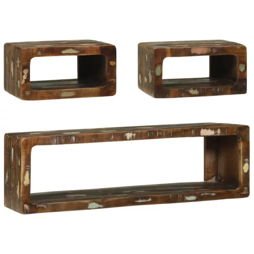  3 részes TV szekrény szett Többszínű Tömör újrahasznosított fa