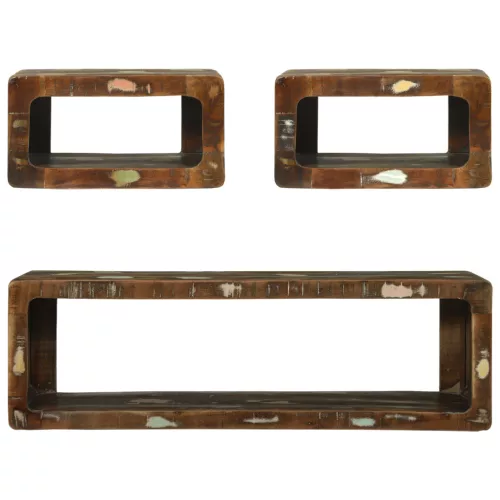  3 részes TV szekrény szett Többszínű Tömör újrahasznosított fa