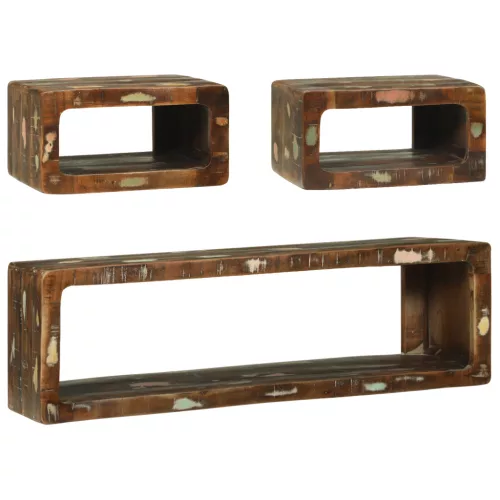  3 részes TV szekrény szett Többszínű Tömör újrahasznosított fa