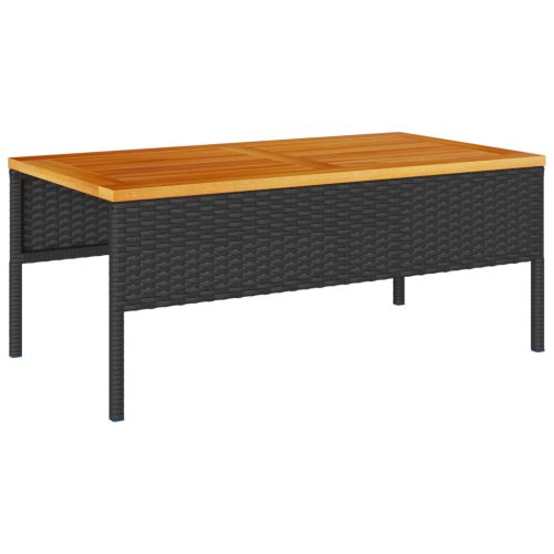  Kültéri Kanapészett - Fekete Műrattan, Fa Közepes Tartós