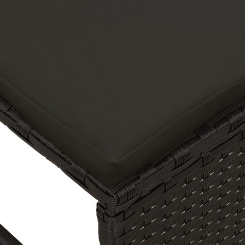  Kültéri Kanapészett - Fekete Műrattan, Fa Közepes Tartós