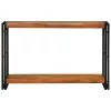  Konzolasztal polcokkal Barna 120 x 33 x 75 cm tömör akácfa