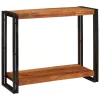  Konzolasztal polcokkal Barna 90 x 33 x 75 cm tömör akácfa