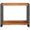  Konzolasztal polcokkal Barna 90 x 33 x 75 cm tömör akácfa