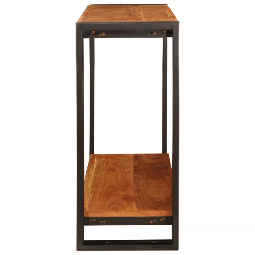  Konzolasztal polcokkal Barna 90 x 33 x 75 cm tömör akácfa