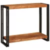 Konzolasztal polcokkal Barna 90 x 33 x 75 cm tömör akácfa