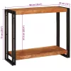  Konzolasztal polcokkal Barna 90 x 33 x 75 cm tömör akácfa
