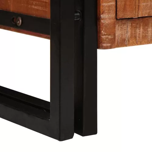  Oldalszekrény ajtókkal Barna Tömör újrahasznosított fa és fém