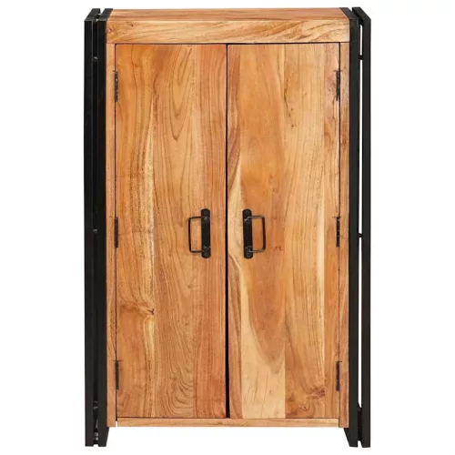  Magas szekrény ajtókkal Barna Tömör akácfa és fém