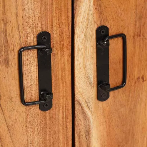  Magas szekrény ajtókkal Barna Tömör akácfa és fém