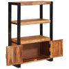  Könyvespolc Ajtókkal Barna 72 x 33 x 110 cm Tömör akácfa és fém