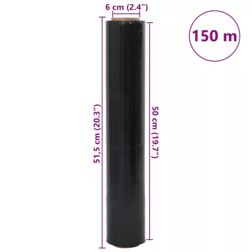  stretch fólia 6 pcs fekete 30 μm 50 cm x 150 m