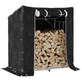   vidaxL Tűzifa állvány esővédővel 101x61x110,5 cm horganyzott acél