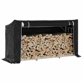    Tűzifa állvány esővédővel 200,5x60,5x110,5 cm horganyzott acél