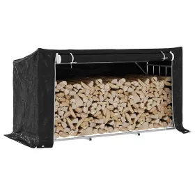    Tűzifa állvány esővédővel 200,5x80,5x110,5 cm horganyzott acél