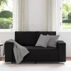  Kétszemélyes kanapé Fekete 120 cm Műbőr