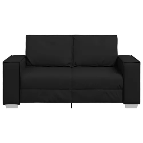  Kétszemélyes kanapé Fekete 120 cm Műbőr