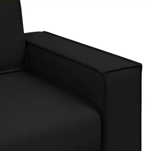  Kétszemélyes kanapé Fekete 120 cm Műbőr
