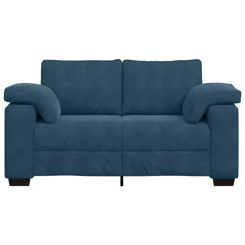  kék bársony loveseat kanapé 160x77x82 cm
