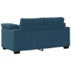  kék bársony loveseat kanapé 160x77x82 cm