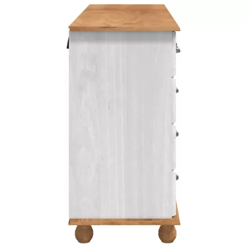  Fiókos Szekrény ASKIM Fehér 79 x 40 x 133,5 cm Tömör fenyőfa