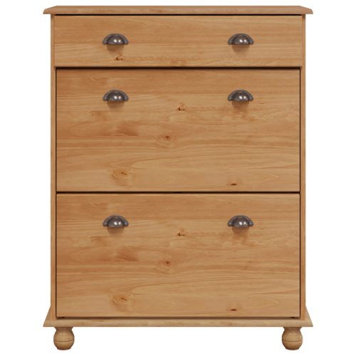  Cipőtároló ASKIM" 85x35x108 cm Tömör Fenyő"