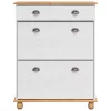  cipőszekrény ASKIM Fehér 85x35x108 cm tömör fenyőből