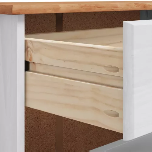  cipőszekrény ASKIM Fehér 85x35x108 cm tömör fenyőből