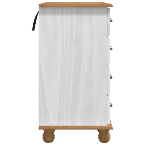  Íróasztal ASKIM" Fiókokkal Fehér 95x40x75 cm Tömbfa Fenyő"