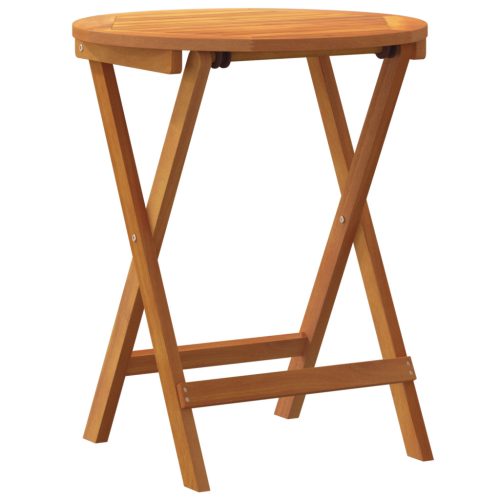  Összecsukható Kerti Asztal Kerek Ø60x72 cm Tömör Akácfa