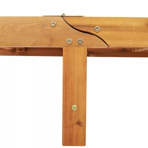  Napozó párnával 1-személy Barna 63 x 199 x 85cm Tömör akácfa