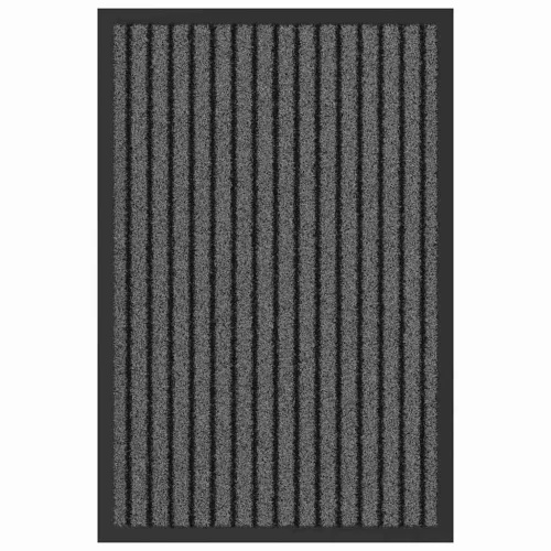  Ajtószőnyeg Fekete és Szürke 40 x 60 cm Polipropilén, PVC