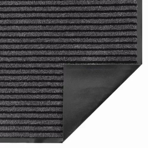  Ajtószőnyeg Fekete és Szürke 40 x 60 cm Polipropilén, PVC