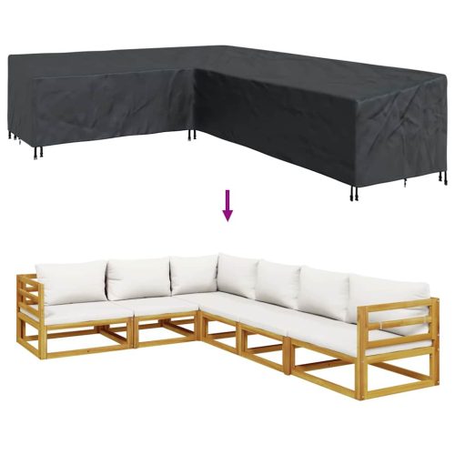  Kültéri bútorhuzat Fekete 355 x 275 x 80 cm 600D Oxford Szövet