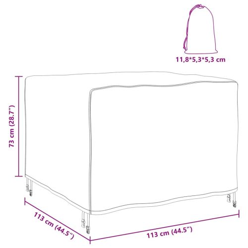  Kültéri bútorhuzat Fekete 113 x 113 x 73 cm 600D