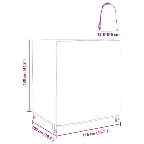  Kültéri bútorhuzat Fekete 116 x 100 x 120 cm 420D