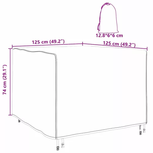  Kültéri bútor takaró Fekete 125 x 125 x 74 cm 420D szövet