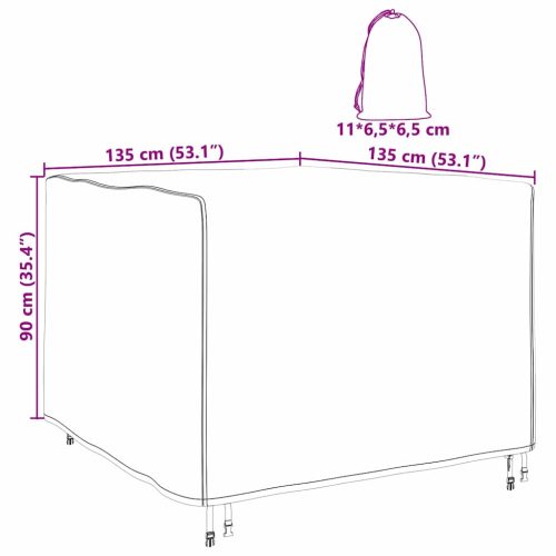  Kültéri bútor takaró Fekete 135 x 135 x 90 cm 420D szövet