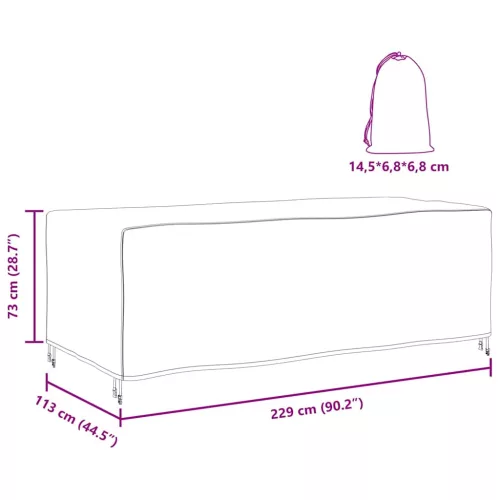  Kültéri bútorhuzat Fekete 229 x 113 x 73 cm 420D