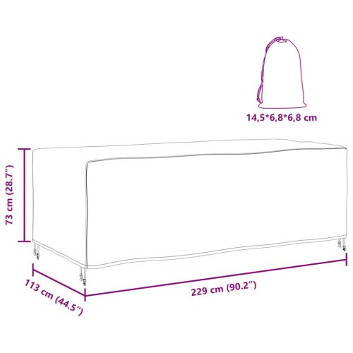  Kültéri bútorhuzat Fekete 229 x 113 x 73 cm 600D