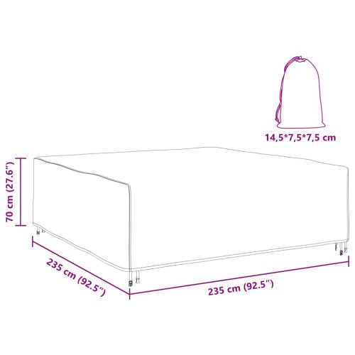  Kültéri bútorhuzat Fekete 235 x 235 x 70 cm 210D