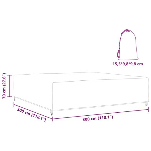  Kültéri bútorhuzat Fekete 300 x 300 x 70 cm 210D