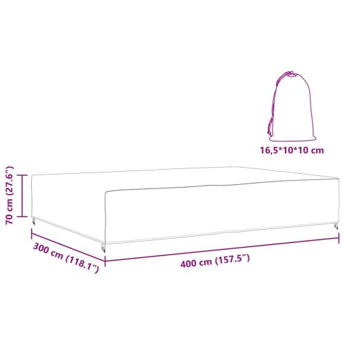  Kültéri bútorhuzat Fekete 400 x 300 x 70 cm 210D